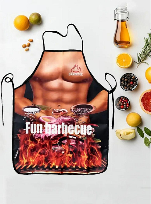Фартук с приколом Barbecue торс гриль мясо огонь кухонный мужской для барбекю Киев - изображение 12