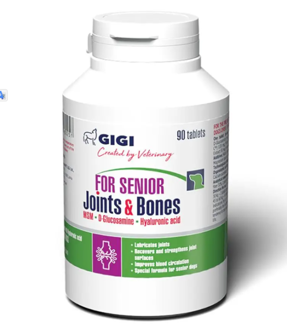 Вітаміни GiGi FOR SENIOR Joints & Bones N90 таблеток для профілактики захворювань суглобів у собак похилого віку Вінниця - фото 1