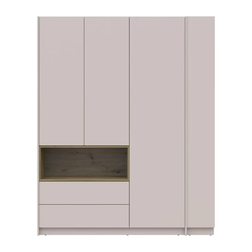 Шкаф для одежды с нишей и этажеркой Doros Дейл Кашемир/Дуб Артизан 3 ДСП 178х52х220 DRS-011726 (44900338) Днепр - изображение 3