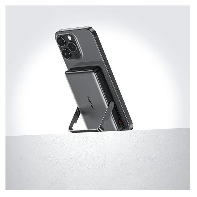 Зовнішній акумулятор ACEFAST M17 PD20W/22.5W magnetic fast charging power bank with built-in stand 10000mAh Black Київ - фото 6