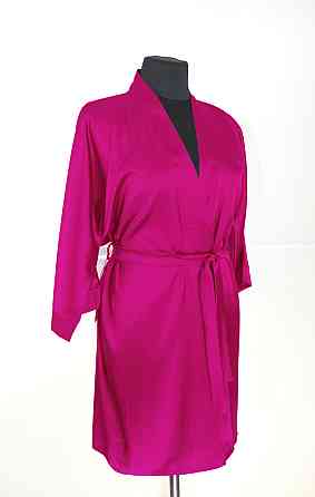 Халат женский шелк под пояс длина 90см 42/44 Малиновый M/L Харьков