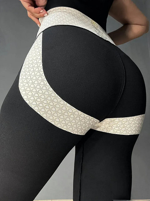 Лосины женские Black Cyclone 312 утепленные с утягивающим поясом и пуш-ап черные, черный, XL Киев - изображение 15