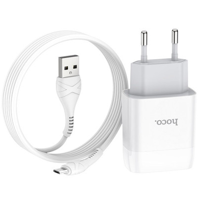 Зарядное устройство HOCO C73A Glorious 2xUSB + cable Micro 5P 12W White (6931474713063) Винница - изображение 3