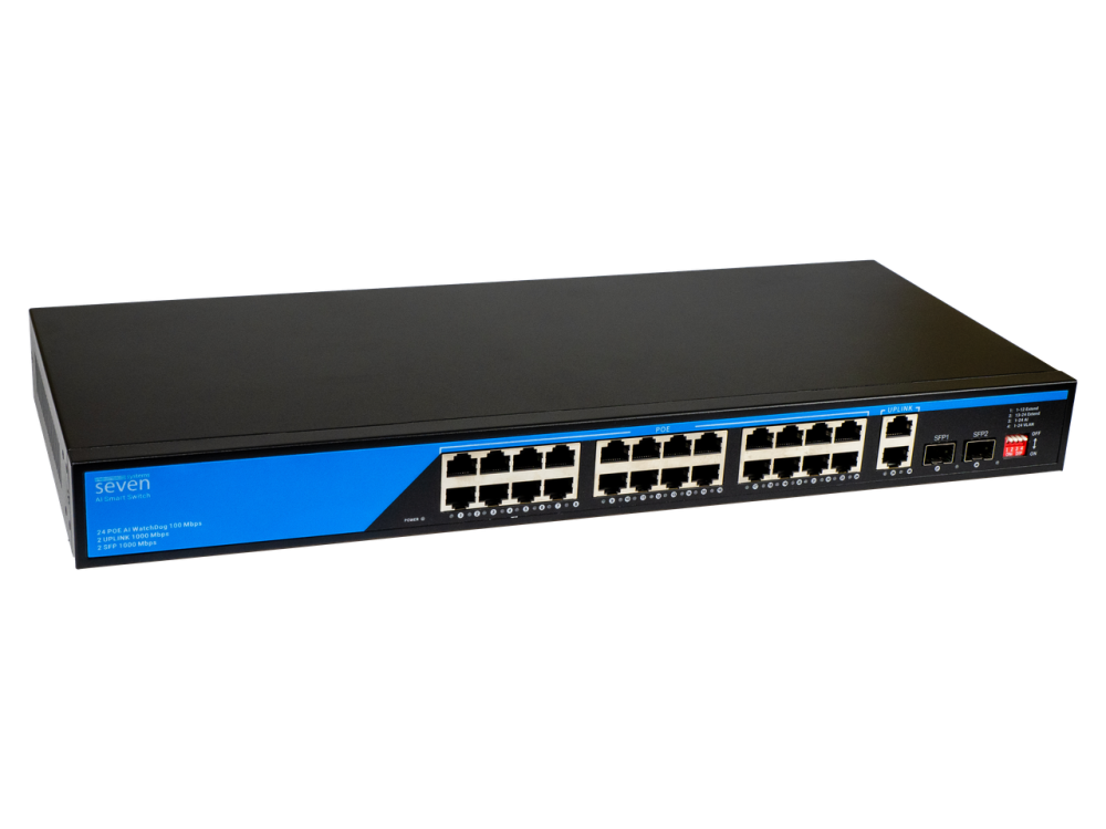 PoE коммутатор 24 порта SEVEN P-73224G-2SFP Киев - изображение 1