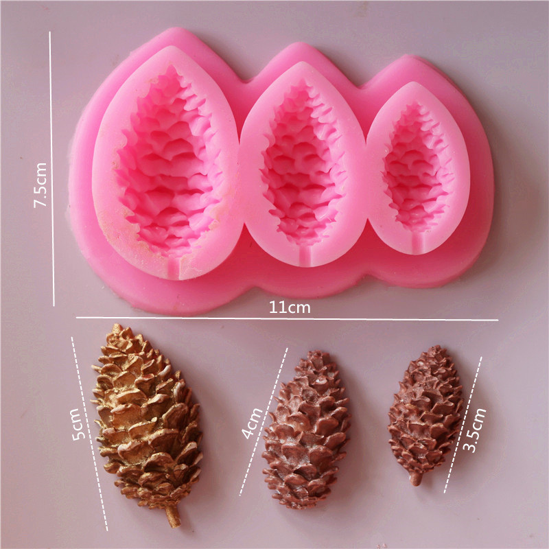 Молд силиконовый Шишки 75 на 110 мм розовый Киев - изображение 2