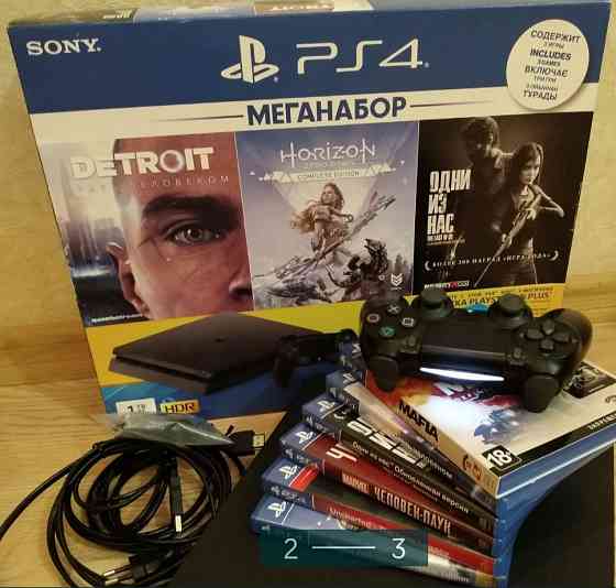 Приставка: SONY PlayStation 4 Slim (PS4) 1TB + диски з іграми. Харків