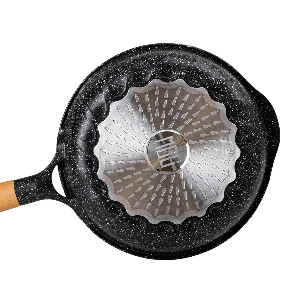 Мармурова алюмінієва сковорода з антипригарним покриттям Ø 24 см чорна MGC HP-4-423B Коломия - фото 3