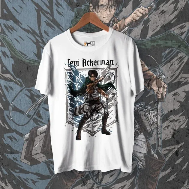 Футболка чоловіча з  принтом Атака Титанов Леви Акерман 4 WE Розмір 48 Дніпро - фото 1