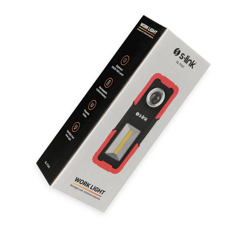 Ліхтар 3w cob + 2w led акб li-ion 1200 мач, магніт, гачок, на підставці з регулюванням S-Link інспекційний Мукачево - фото 6
