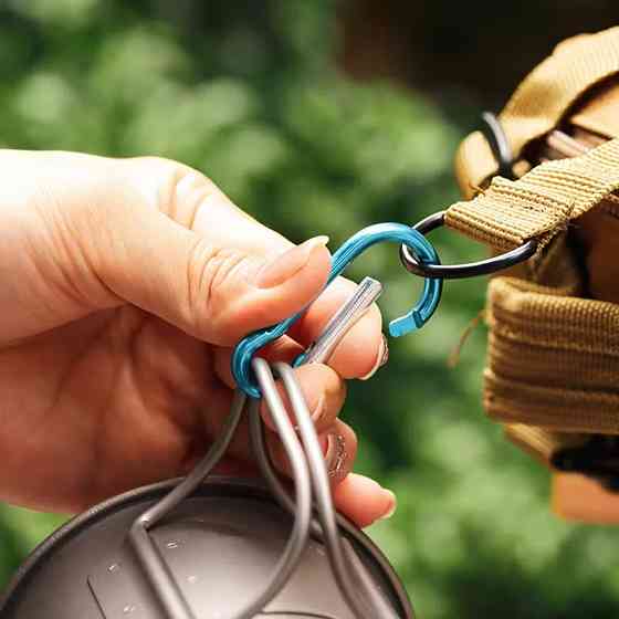 Карабін алюмінієвий 4.6 см, набір 10 шт для кемпінгу Київ