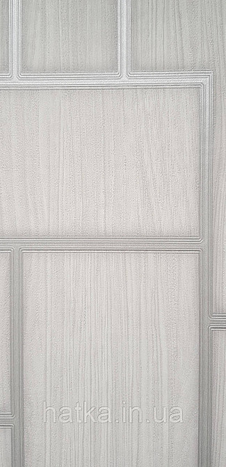 Обои виниловые на флизелине AdaWall Roka 1.06х10 под плитку структурные светло серые полоски серебро 23108-1 Киев - изображение 2