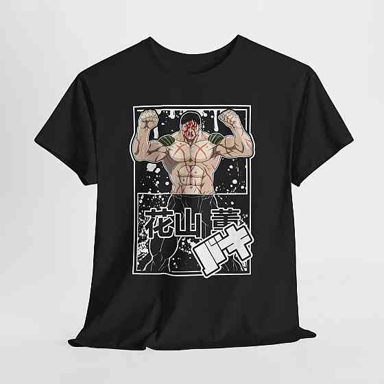 Футболка для хлопчика з аніме принтом Бакі Грапплер Аніме Гіфт оверсайз (зріст від 165 до 180) Чорний AnimeJ0616m Дніпро