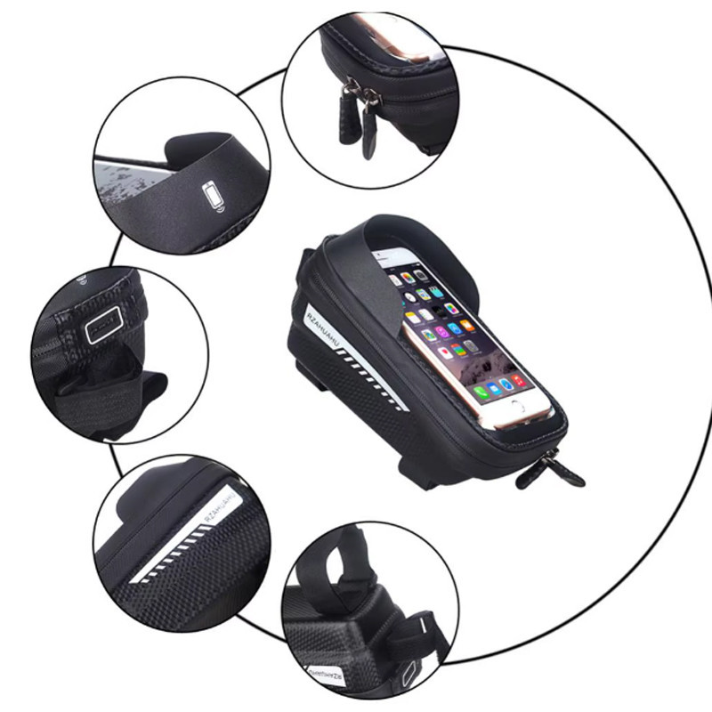 Велосипедная сумка на раму для смартфона B-Soul, черная Бровары - изображение 1