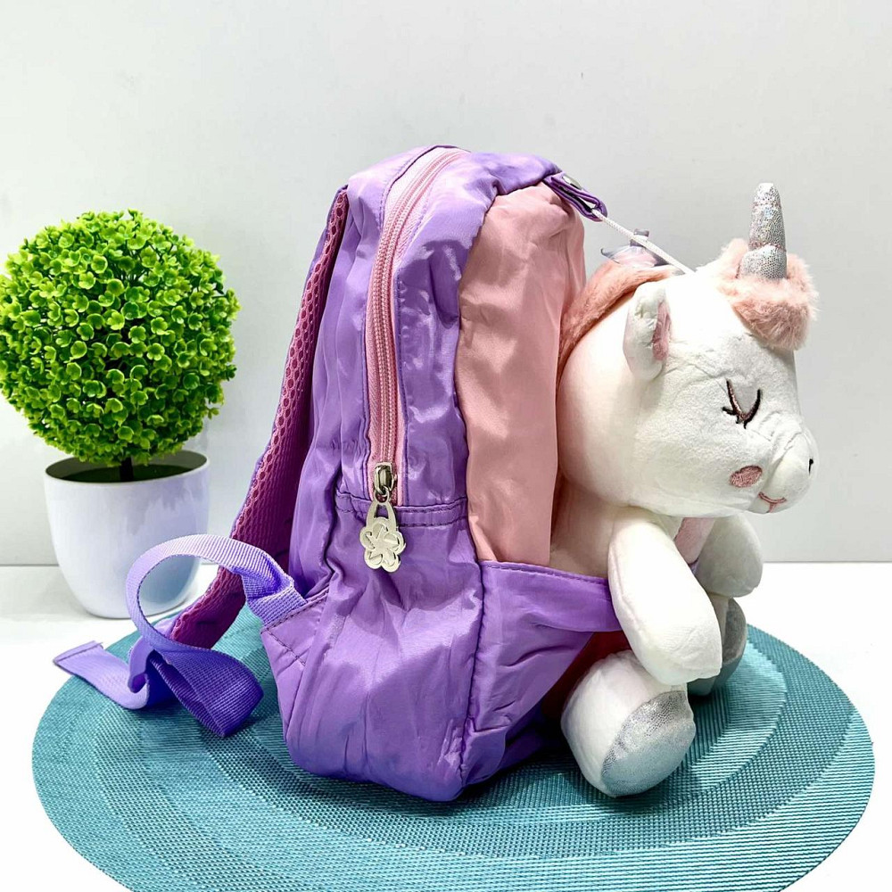 Рюкзак з м'якою іграшкою Єдиноріг 1 відділення 20см Фіолетовий (FG24032735B) Чернігів - фото 2
