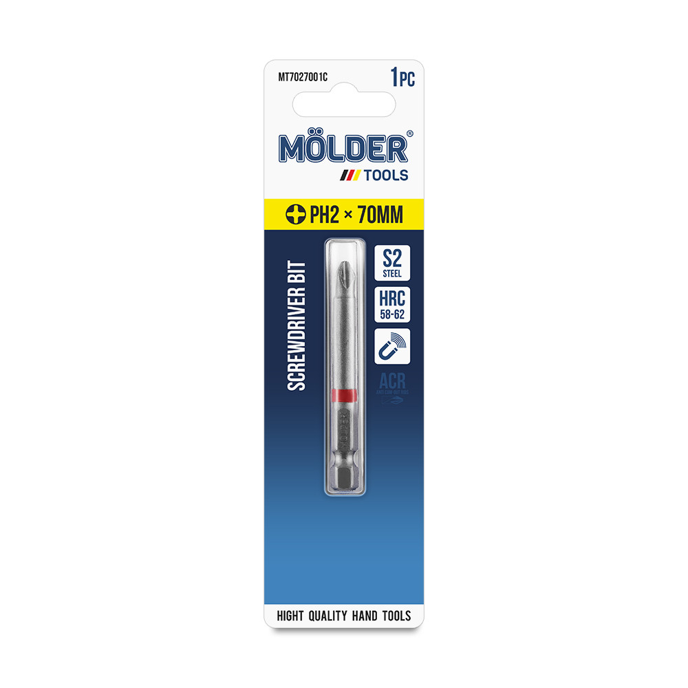 Біта Molder PH2x70мм 1шт (кольорове маркування) Львів - фото 4