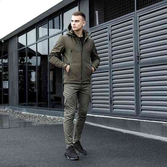 Куртка чоловіча демісезонна з капюшоном хакі Pobedov Motive Київ