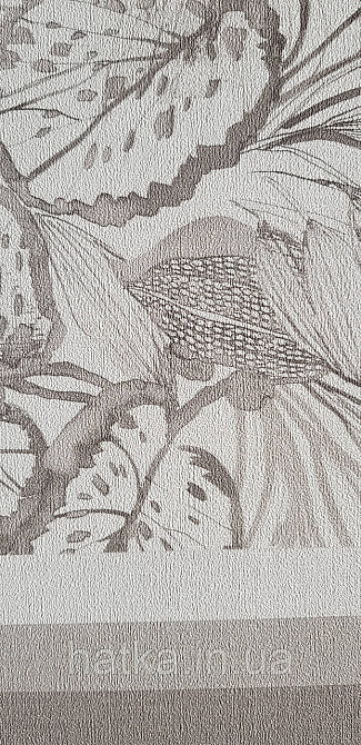 Шпалери вінілові на флізеліні метрові Rasch Novella 1,06х10 квіти листя гілки акварель матові бежеві сірі на білому Київ - фото 2