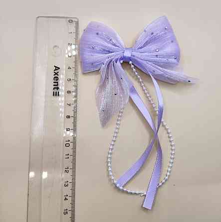 Комплект заколок "Бантики зі стрічками" 2 шт Фіолетовий Сміла