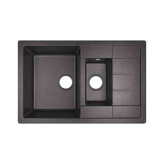 Кухонна мийка з додатковою чашею Lidz 780x495/200 BLA-03 (LIDZBLA03780495200) Київ