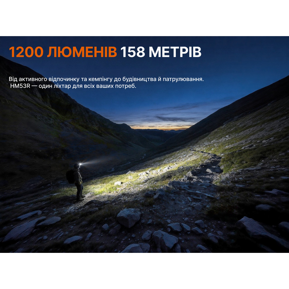 Ліхтар налобний Fenix HM53R, чорний Київ - фото 6