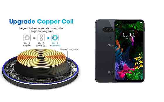 Беспроводное зарядное устройство Copper до 30W для HTC U23 Pro 5G, HTC U24 Pro, USB-C, LED Киев