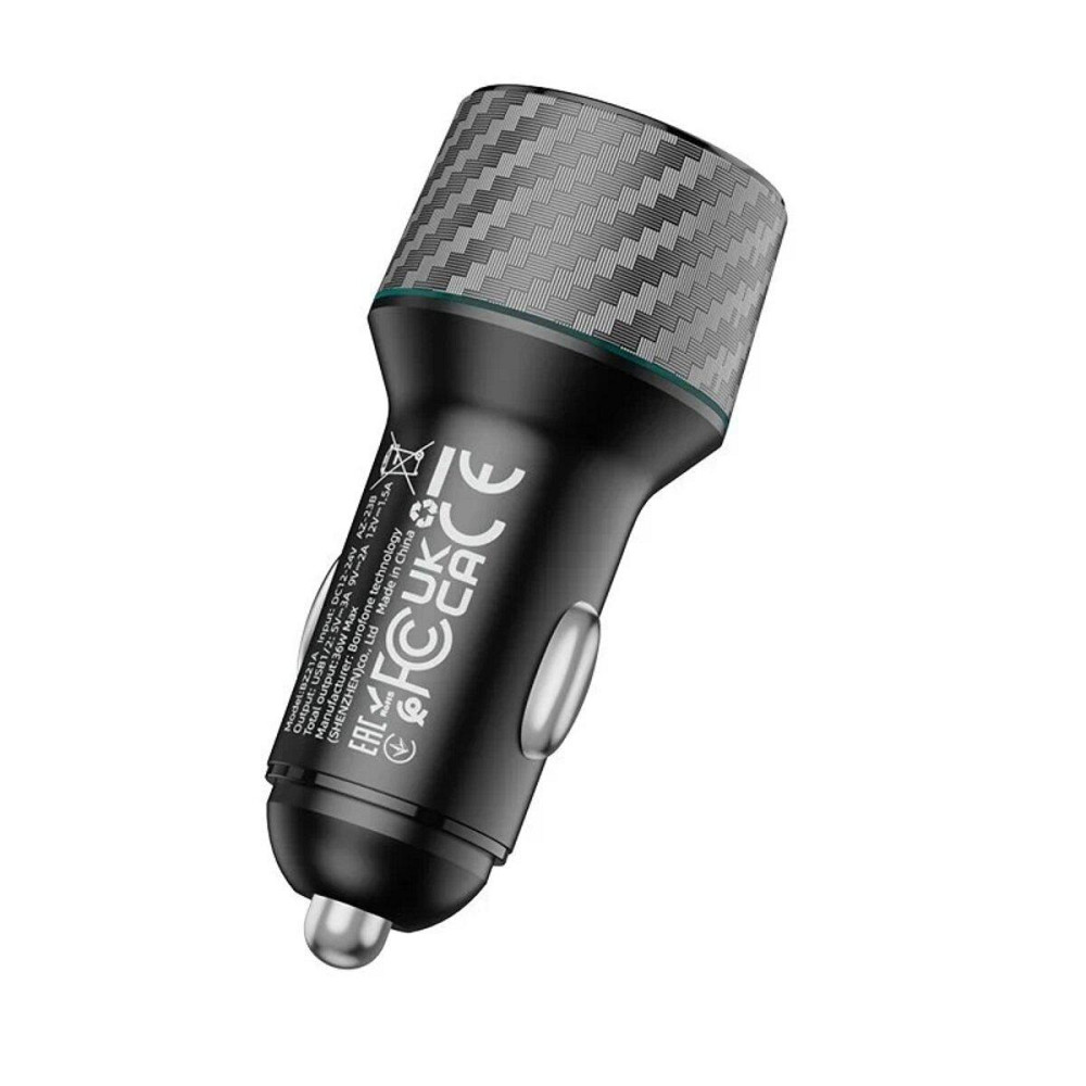 Автомобільний зарядний пристрій BOROFONE BZ21A Brilliant 36W dual port QC3.0 car charger, колір чорний BZ21AB Одеса - фото 4