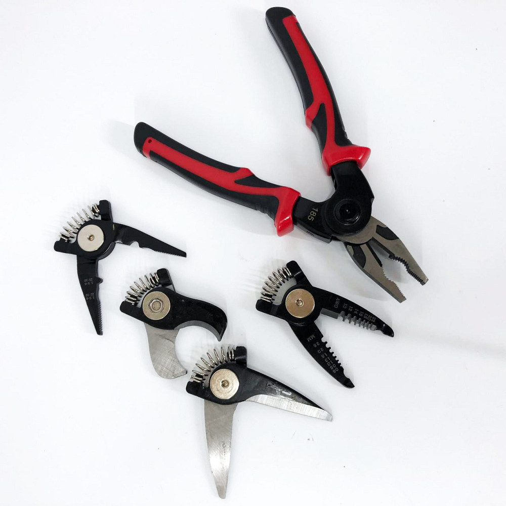 Многофункциональный набор быстросменных инструментов 5 в 1 (плоскогубцы, зачистка изоляции, обжимные щипцы) LF-12 Львов - изображение 15