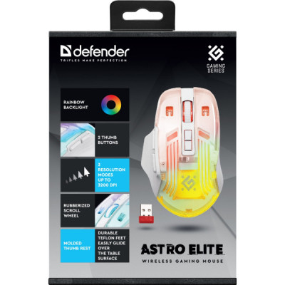 Мышка Defender Astro Elite GM-056 LED Wireless White (52056) Винница - изображение 5