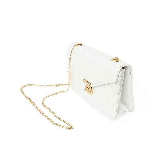 Сумка женская через плечо, сумочка калач со стеганым узором и ручкой-цепочкой, Белый Каменец-Подольский