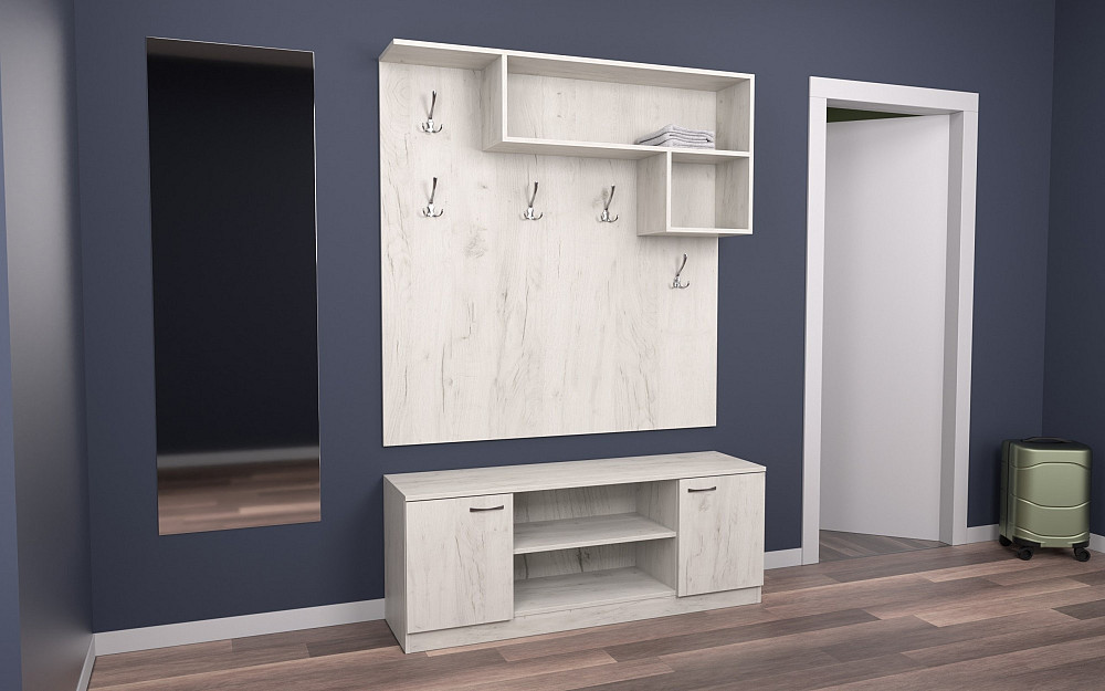 Передпокій ГКШ-10, Дуб Крафт Білий, 1300/350/1900 Львів - фото 2