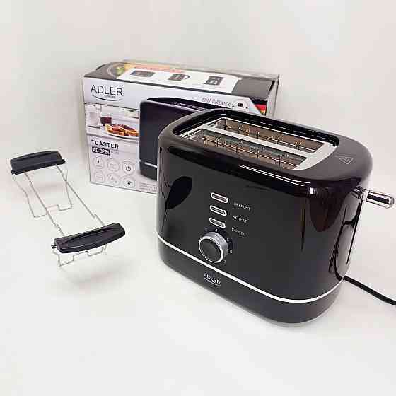 Вертикальний тостер для тостів Adler AD 3224 850Вт, Якісний сендвіч-тостер, Тостер для офісу та кафе PC-67 Львів