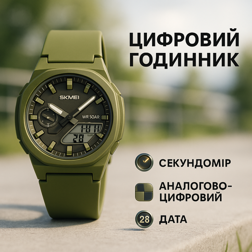 Повсякденний спортивний годинник SKMEI 2091AGWT, Модний наручний електронний годинник JA-96 Львів - фото 18