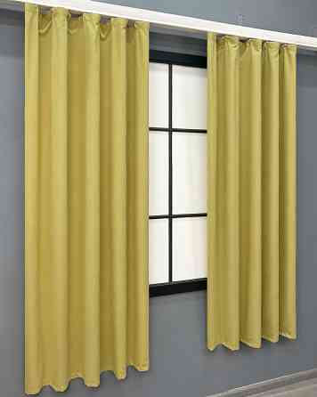 Комплект коротких штор VR-Textil Нубук однотонний № 1520ш Світло-золотистий 130х170 см 2 шт (35-0416) Київ