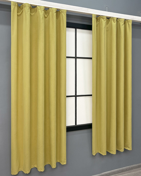 Комплект коротких штор VR-Textil Нубук однотонний № 1520ш Світло-золотистий 130х170 см 2 шт (35-0416) Київ - фото 3