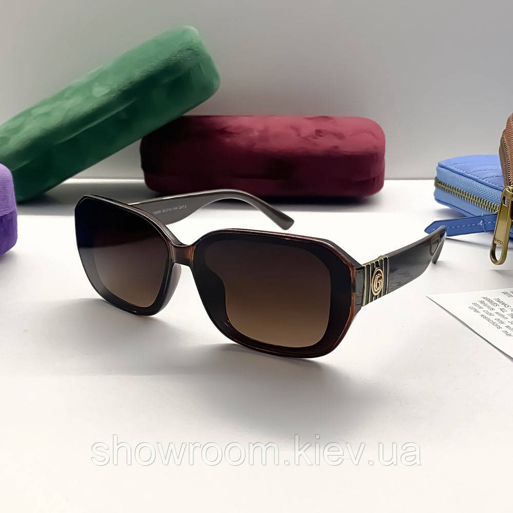 Жіночі брендові сонцезахисні окуляри GG (09160) brown Київ - фото 1