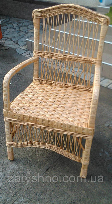 Стілець плетений з високою спинкою кавовий Київ - фото 4