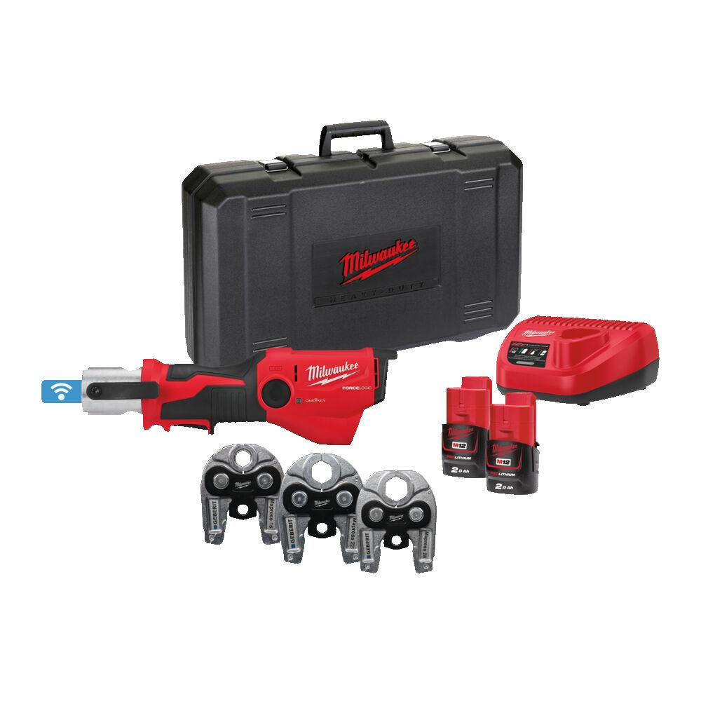 Обжим гидравлический аккумуляторный для труб MILWAUKEE, M12 ONEHPT-202C MAPRESS SET (зарядное устройство С12 С, 2 аккумулятора М12 Одесса - изображение 1