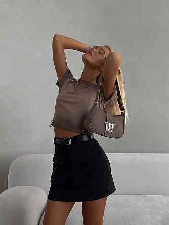 Женская стильная мини юбка-карго костюмка Одесса