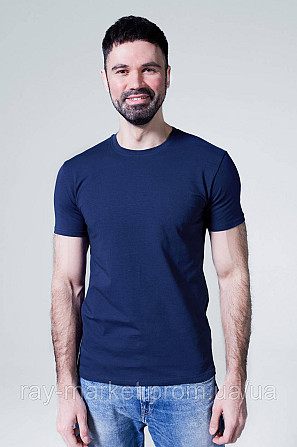Футболка базова Ray Premium Fit чоловіча темно-синя (U0102-Navy Blue) M Київ - фото 1