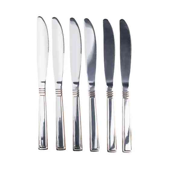 TS Kitchen Набір столових ножів 6 шт нержавіюча сталь хром із золотом Київ