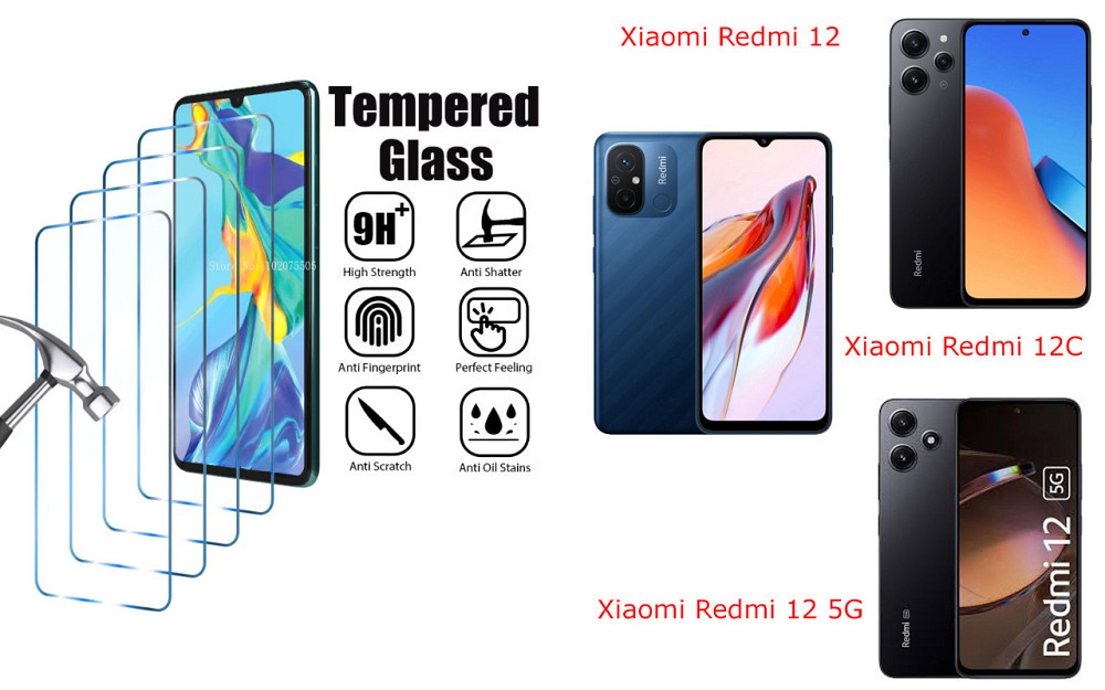 Захисне скло ArmorGlass для Xiaomi Redmi 12, 12C, 12 5G – стійке до подряпин та ударів Київ - фото 1