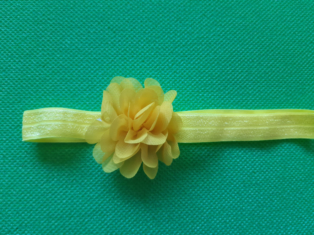 Повязка для девочки желтая - размер цветка 5,5см, размер универсальный (на резинке) Киев - изображение 1