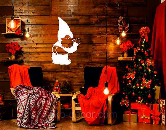 Декоративное настенное Панно «Гном», Декор на стену 70*42 см, Белый Киев