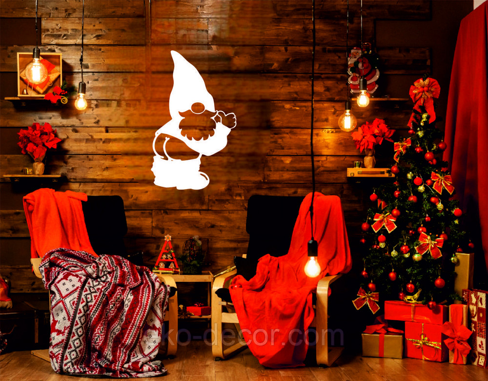 Декоративное настенное Панно «Гном», Декор на стену 70*42 см, Белый Киев - изображение 4