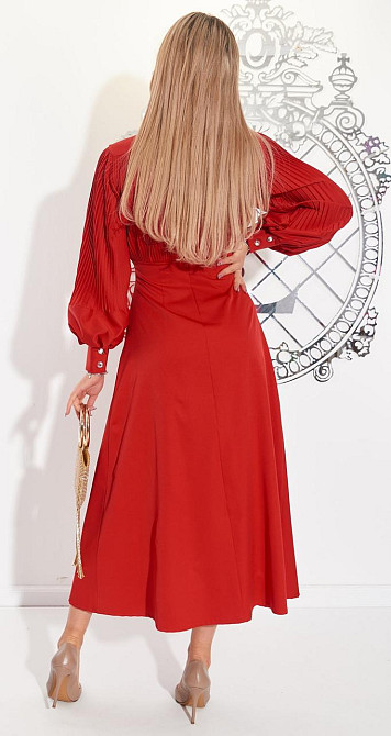 Красное платье с плиссе (42) Киев - изображение 5