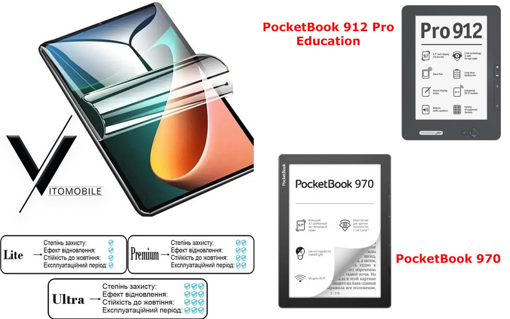Полиуретановая пленка HyperClear Guard для PocketBook 912, 970 Киев - изображение 1