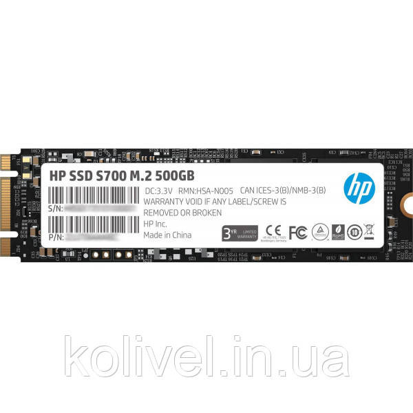 SSD 500GB HP S700 M.2 2280 SATA III 3D NAND, Retail (2LU80AA) Київ - фото 1