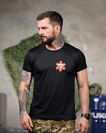Тактична потовідвідна футболка Medican black РП7346 Київ - фото 2