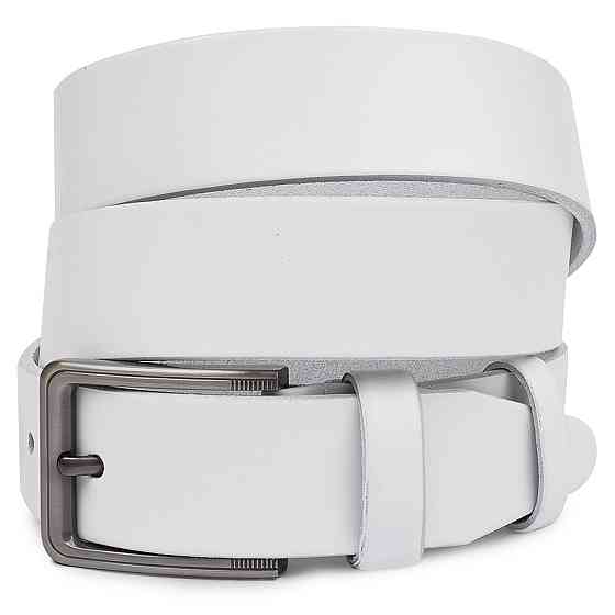 Гладкий стильний чоловічий ремінь Vintage 20718 Білий Київ