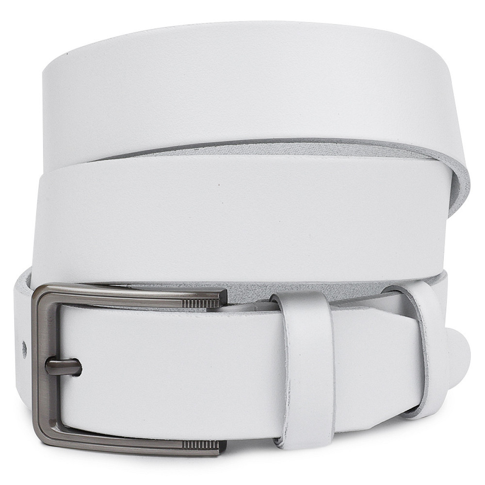 Гладкий стильний чоловічий ремінь Vintage 20718 Білий Київ - фото 1
